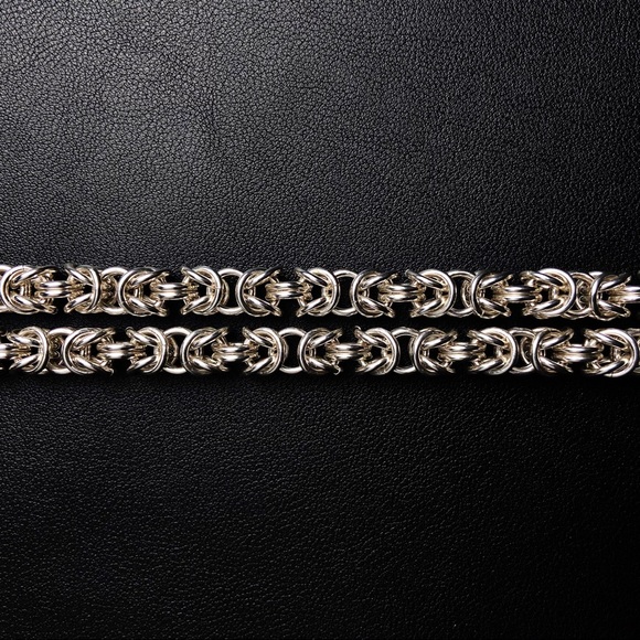 Byzantine Chain Necklace Pure Silver Viking Chain - Picture 1 of 7